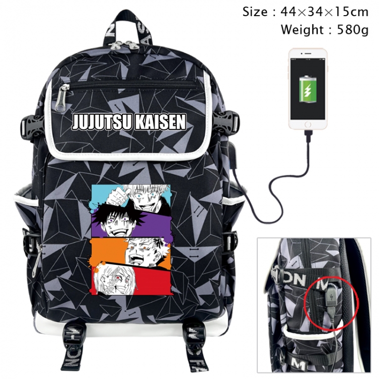 Jujutsu Kaisen Anime color shading data line backpack 44X34X15CM