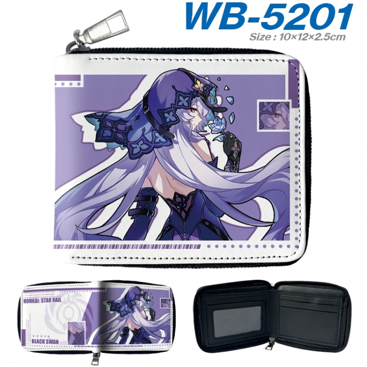 Honkai: Star Rail Anime Full -color short enclosure PU leather wallet 10x12x2.5cm  WB-5201A