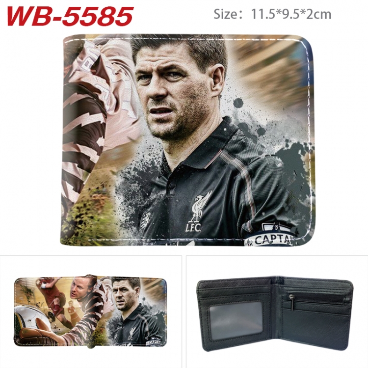 Football star Animation color PU leather half fold wallet 11.5X9X2CM WB-5585A
