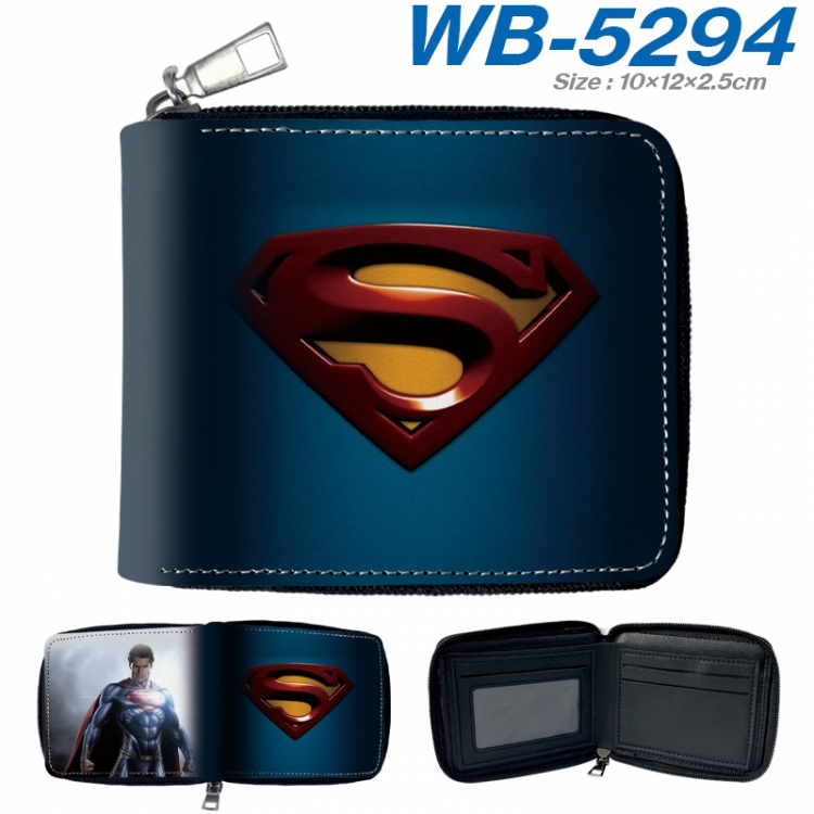 Superheroes Anime color short full zip folding wallet 10x12x2.5cm WB-5294A