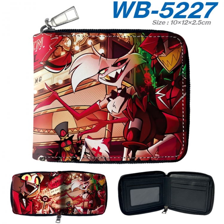 Hazbin Hotel Anime color short full zip folding wallet 10x12x2.5cm