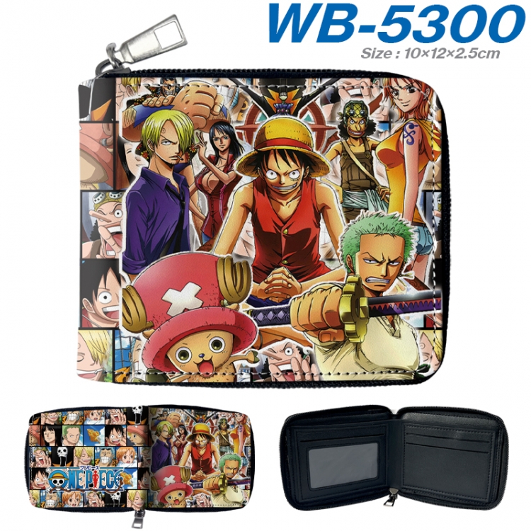 One Piece Anime color short full zip folding wallet 10x12x2.5cm