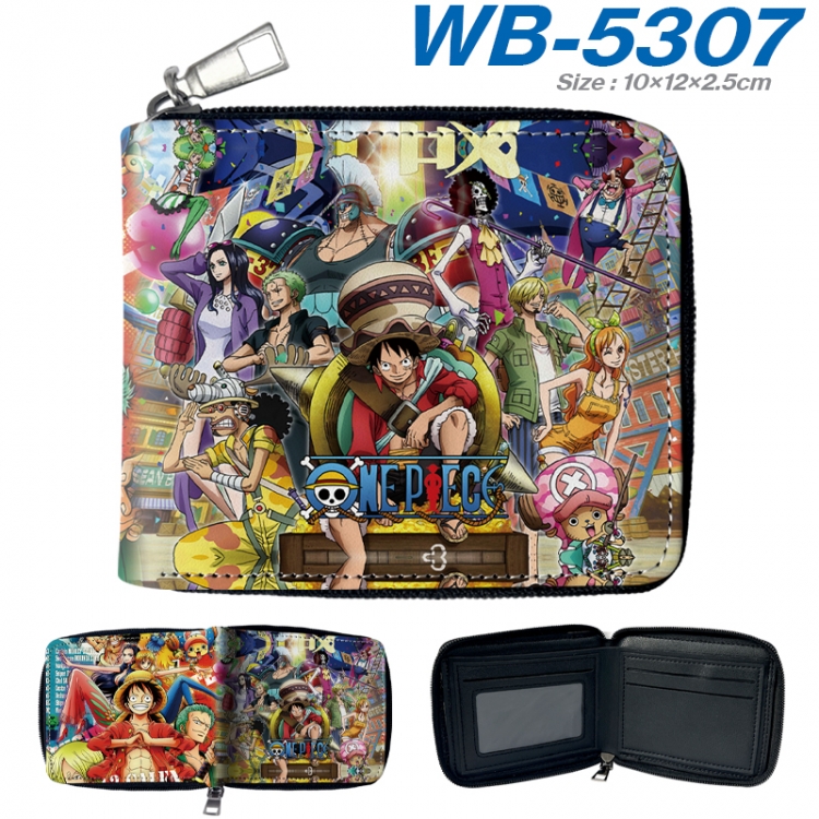 One Piece Anime color short full zip folding wallet 10x12x2.5cm