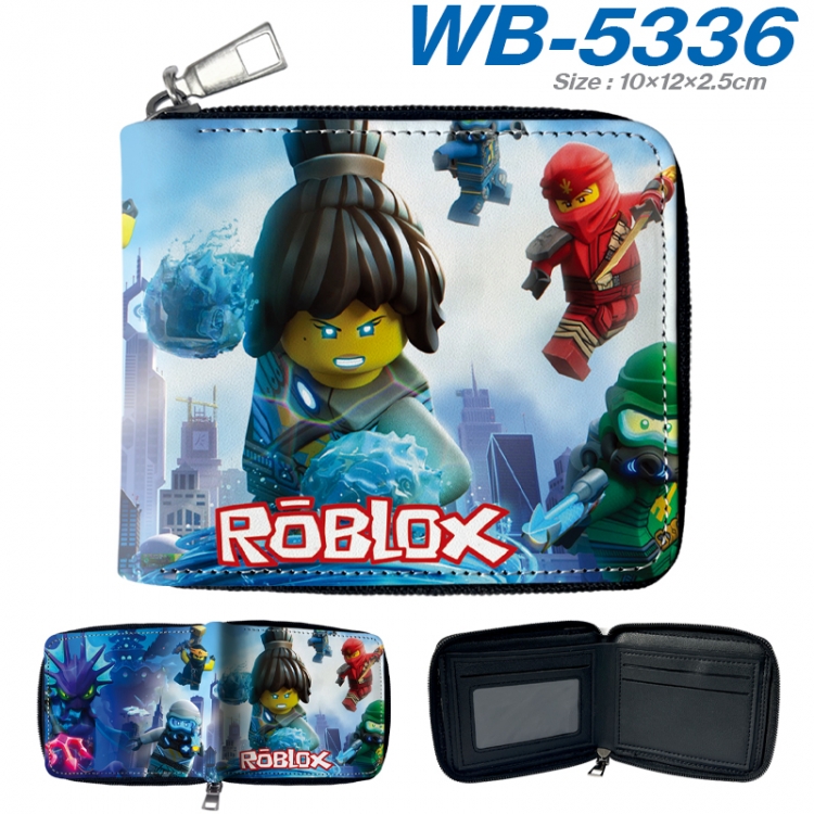 Roblox Anime color short full zip folding wallet 10x12x2.5cm