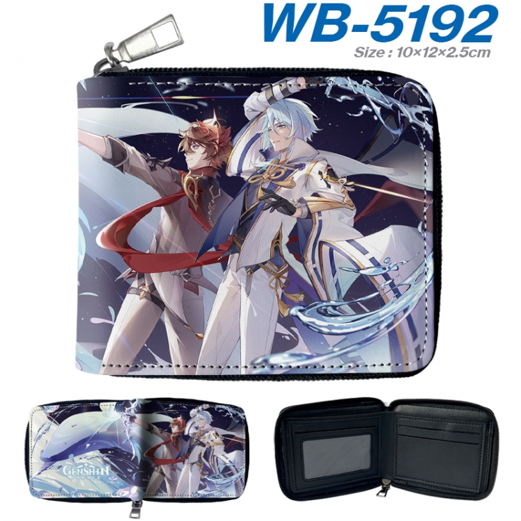Genshin Impact Anime color short full zip folding wallet 10x12x2.5cm