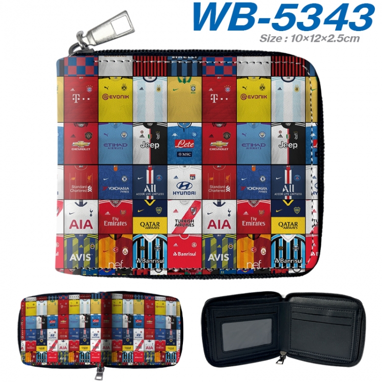 Football star Anime color short full zip folding wallet 10x12x2.5cm