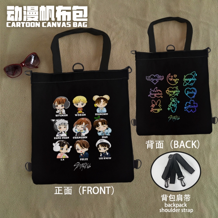 straykids  Anime Canvas Bag Shoulder Shopping Bag 33x37cm