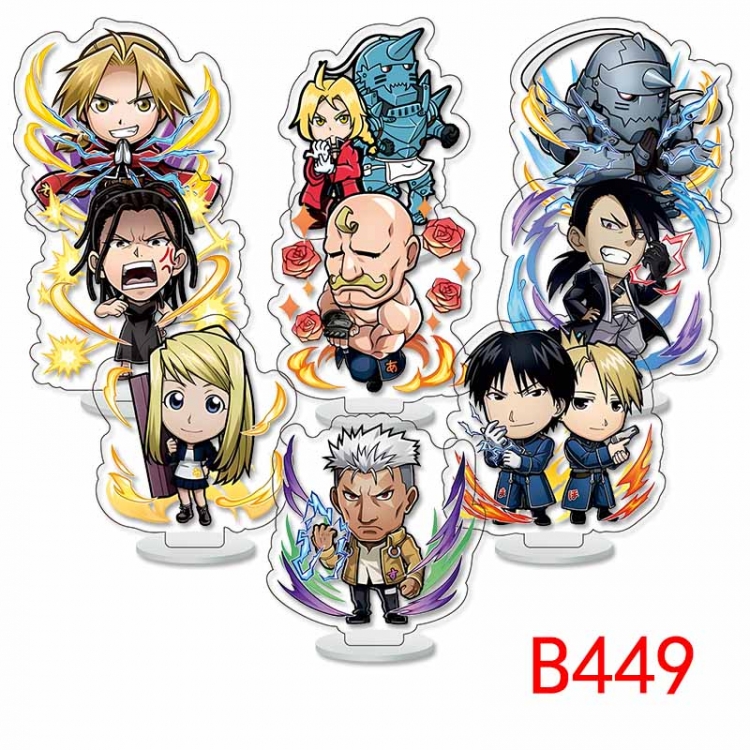 Fullmetal Alchemist Anime Character acrylic Small Standing Plates  Keychain 6cm a set of 9