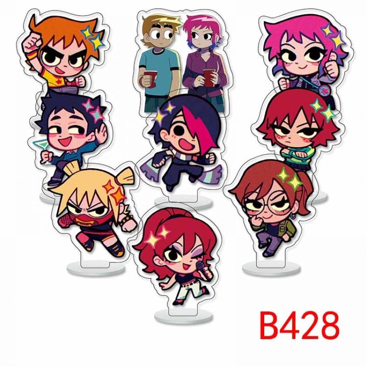 Scott Pilgrim vs. the World Anime Character acrylic Small Standing Plates  Keychain 6cm a set of 9