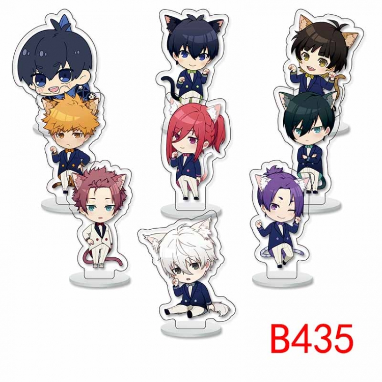 BLUE LOCK  Anime Character acrylic Small Standing Plates  Keychain 6cm a set of 9