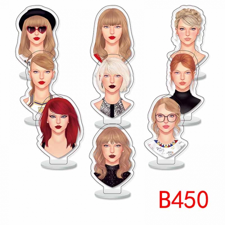 Taylor Swift Anime Character acrylic Small Standing Plates  Keychain 6cm a set of 9