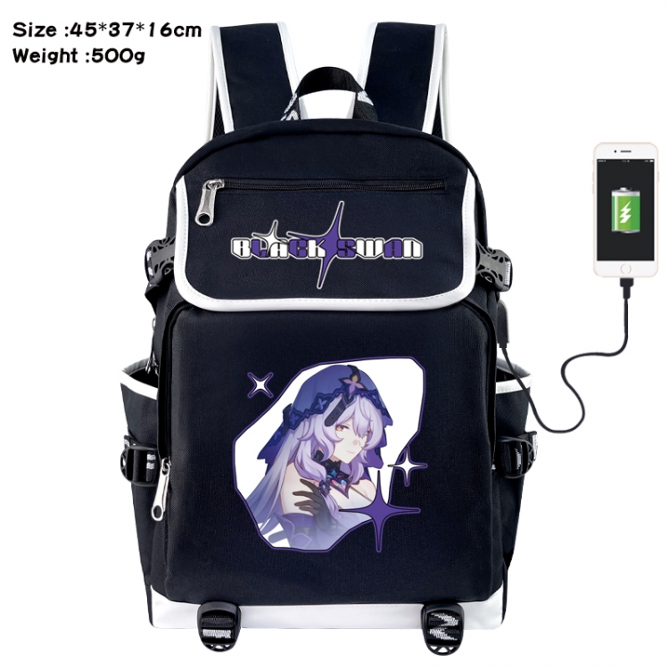 Honkai: Star Rail Anime Flip Data Cable USB Backpack School Bag 45X37X16CM