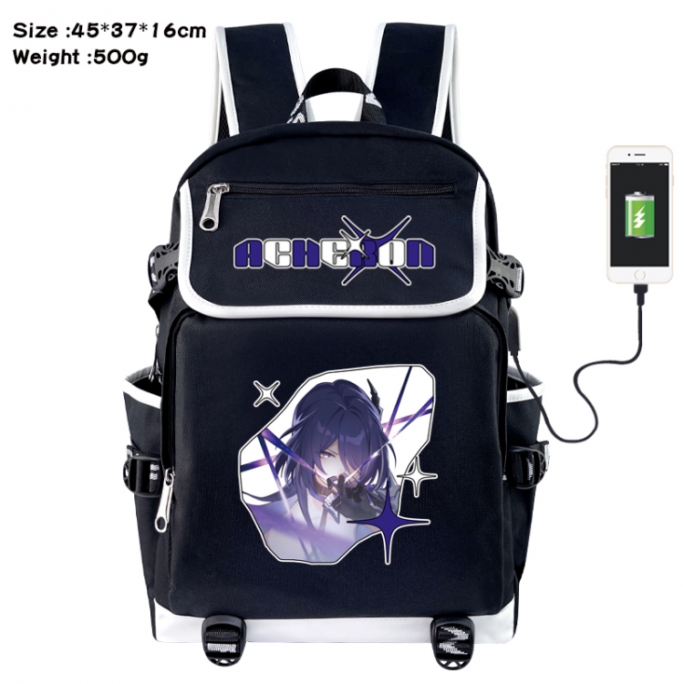 Honkai: Star Rail Anime Flip Data Cable USB Backpack School Bag 45X37X16CM