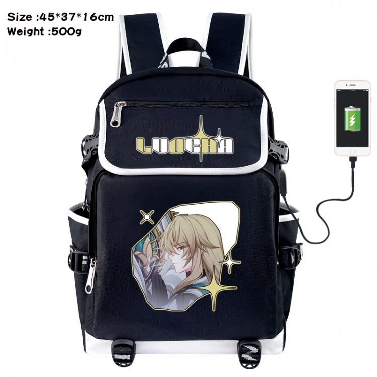 Honkai: Star Rail Anime Flip Data Cable USB Backpack School Bag 45X37X16CM