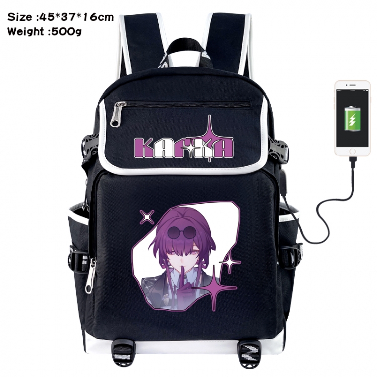 Honkai: Star Rail Anime Flip Data Cable USB Backpack School Bag 45X37X16CM