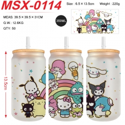 sanrio Anime frosted glass cup...