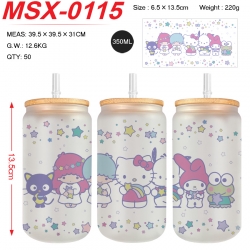 sanrio Anime frosted glass cup...