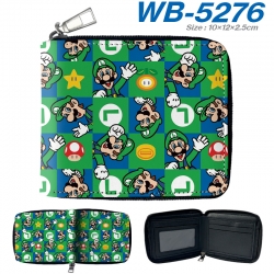 Super Mario Anime Full -color short enclosure PU leather wallet 10x12x2.5cm WB-5276A