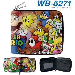 Super Mario Anime Full -color short enclosure PU leather wallet 10x12x2.5cm WB-5271A