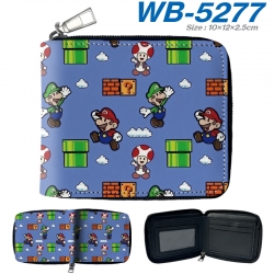 Super Mario Anime Full -color short enclosure PU leather wallet 10x12x2.5cm WB-5277A