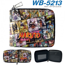 Naruto Anime color short full zip folding wallet 10x12x2.5cm