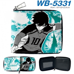 BLUE LOCK  Anime color short full zip folding wallet 10x12x2.5cm