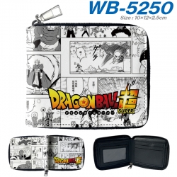 DRAGON BALL Anime color short full zip folding wallet 10x12x2.5cm