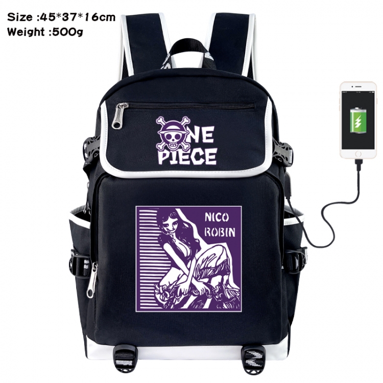 One Piece Anime Flip Data Cable USB Backpack School Bag 45X37X16CM