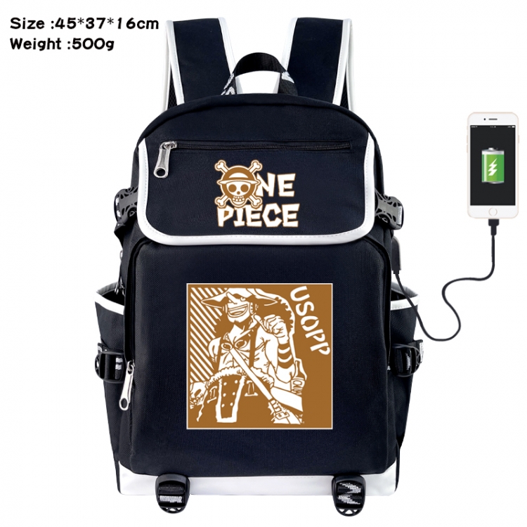 One Piece Anime Flip Data Cable USB Backpack School Bag 45X37X16CM