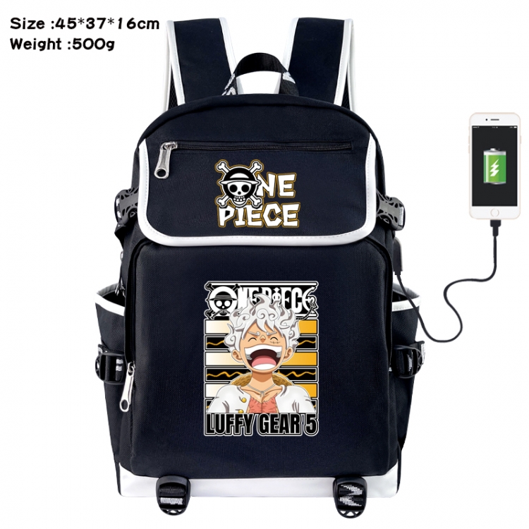 One Piece Anime Flip Data Cable USB Backpack School Bag 45X37X16CM