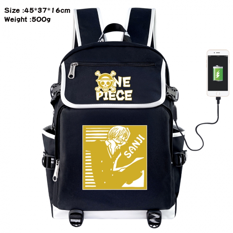 One Piece Anime Flip Data Cable USB Backpack School Bag 45X37X16CM