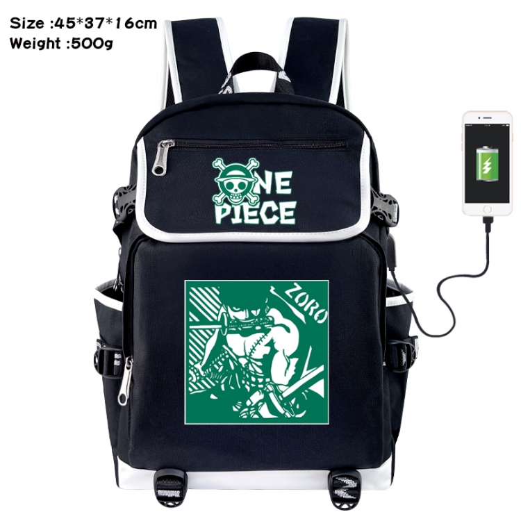 One Piece Anime Flip Data Cable USB Backpack School Bag 45X37X16CM