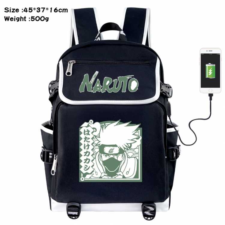 Naruto Anime Flip Data Cable USB Backpack School Bag 45X37X16CM