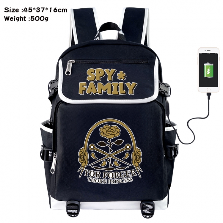 SPYxFAMILY Anime Flip Data Cable USB Backpack School Bag 45X37X16CM