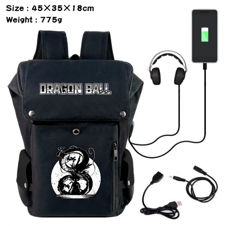 DRAGON BALL Anime Canvas Bucket Data Cable Backpack School Bag 45X35X18CM 775G
