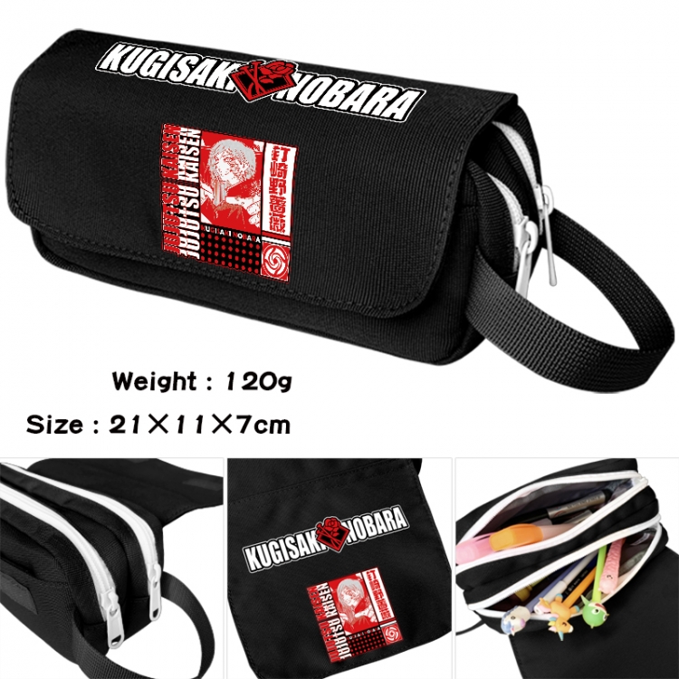 Jujutsu Kaisen Anime waterproof canvas portable double-layer pencil bag cosmetic bag 21x11x7cm