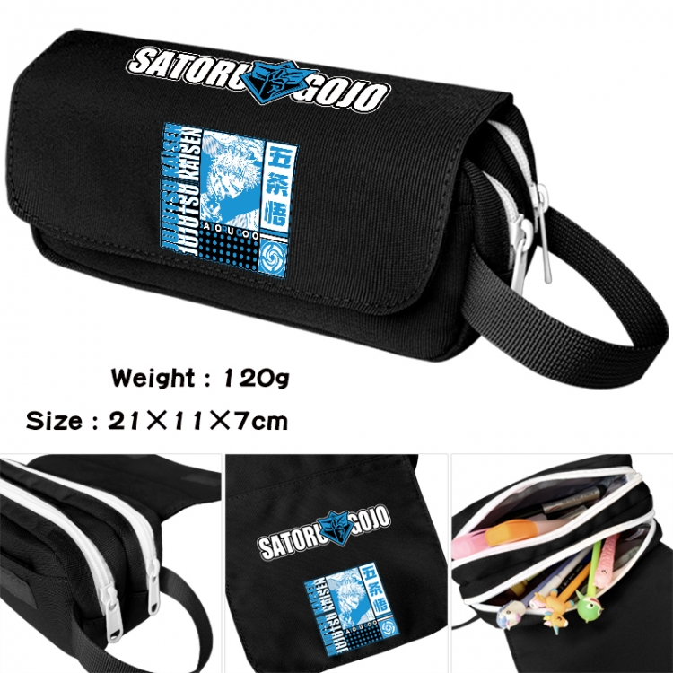 Jujutsu Kaisen Anime waterproof canvas portable double-layer pencil bag cosmetic bag 21x11x7cm