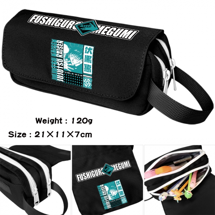 Jujutsu Kaisen Anime waterproof canvas portable double-layer pencil bag cosmetic bag 21x11x7cm