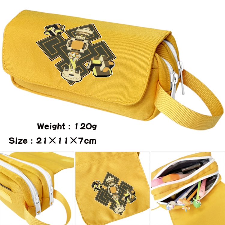 Genshin Impact Anime waterproof canvas portable double-layer pencil bag cosmetic bag 21x11x7cm