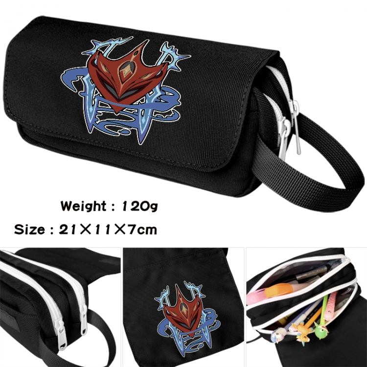 Genshin Impact Anime waterproof canvas portable double-layer pencil bag cosmetic bag 21x11x7cm