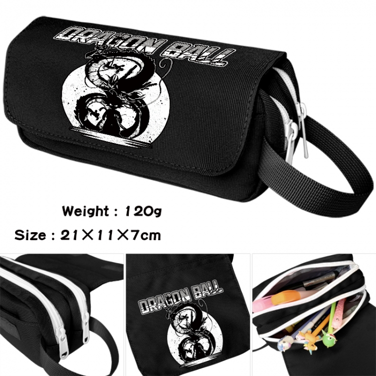 DRAGON BALL Anime waterproof canvas portable double-layer pencil bag cosmetic bag 21x11x7cm