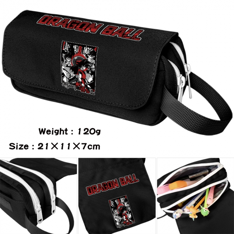 DRAGON BALL Anime waterproof canvas portable double-layer pencil bag cosmetic bag 21x11x7cm