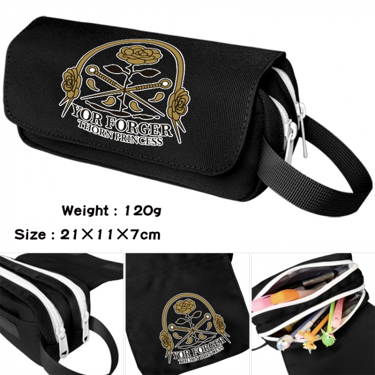 SPYxFAMILY Anime waterproof canvas portable double-layer pencil bag cosmetic bag 21x11x7cm