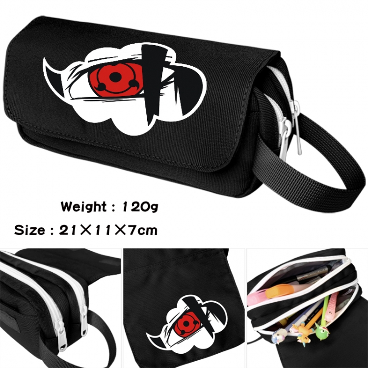 Naruto Anime waterproof canvas portable double-layer pencil bag cosmetic bag 21x11x7cm