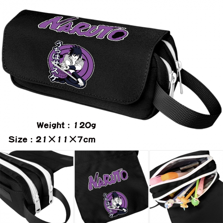 Naruto Anime waterproof canvas portable double-layer pencil bag cosmetic bag 21x11x7cm