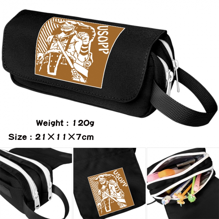 One Piece Anime waterproof canvas portable double-layer pencil bag cosmetic bag 21x11x7cm