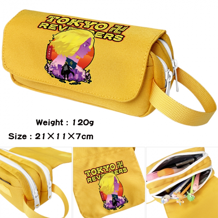 Tokyo Revengers Anime waterproof canvas portable double-layer pencil bag cosmetic bag 21x11x7cm