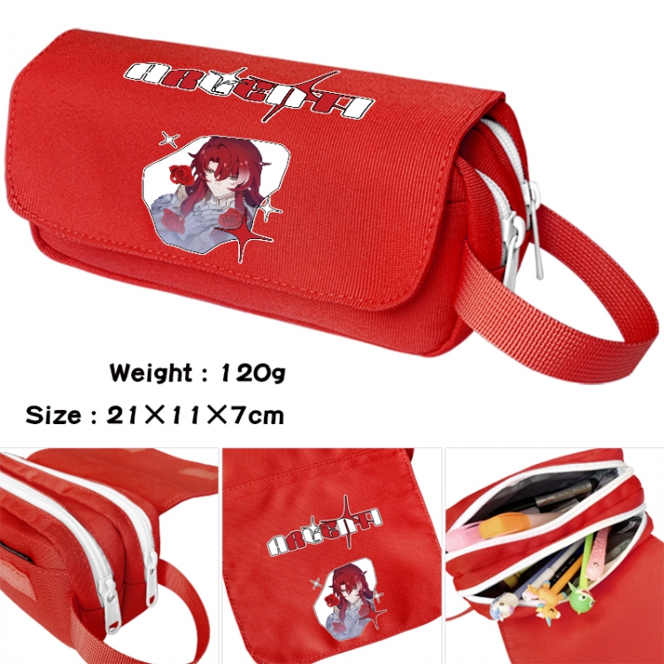 Honkai: Star Rail Anime waterproof canvas portable double-layer pencil bag cosmetic bag 21x11x7cm