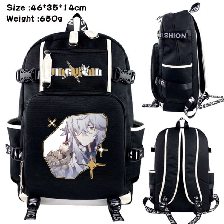 Honkai: Star Rail Data USB backpack Cartoon printed student backpack 46X35X14CM 650G