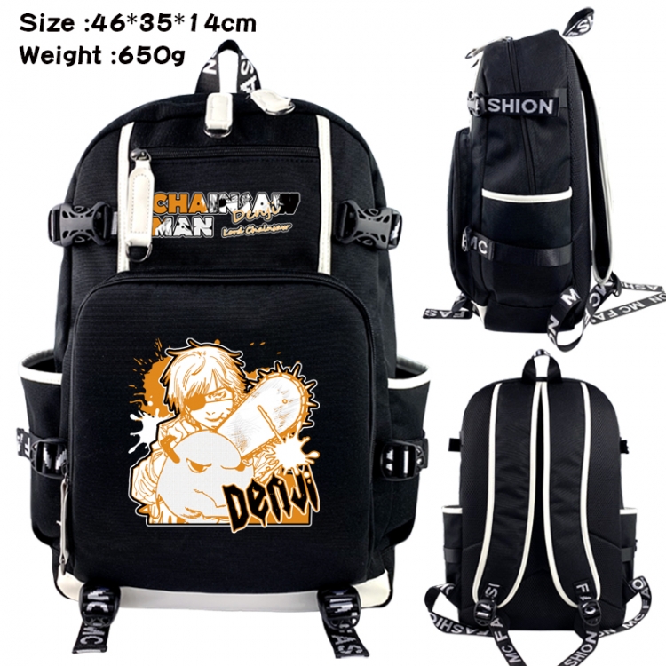 Chainsawman Data USB backpack Cartoon printed student backpack 46X35X14CM 650G